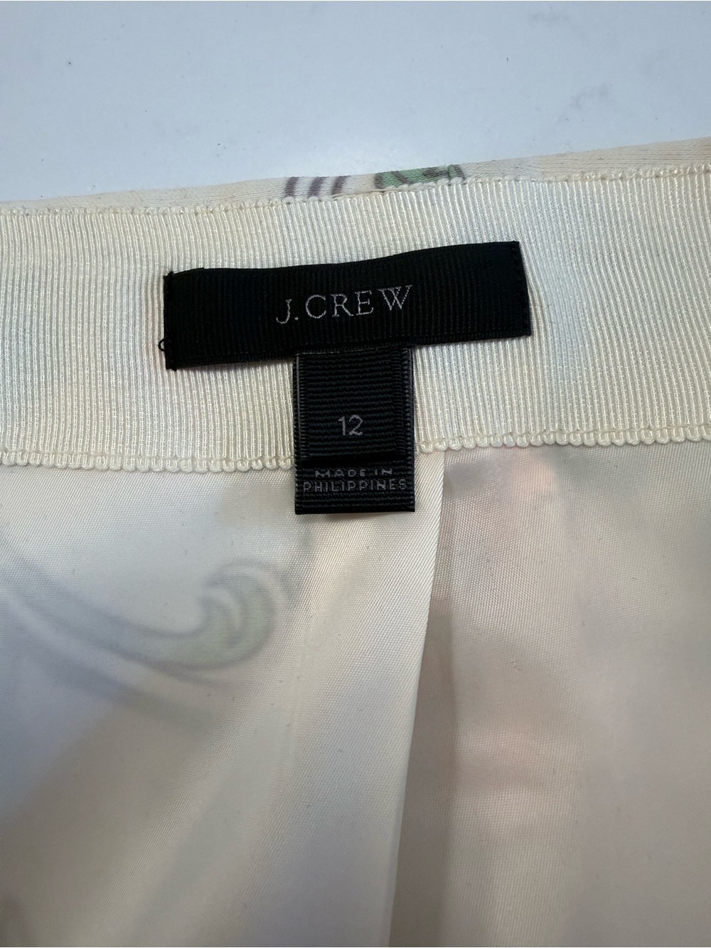 J. Crew Floral A-Line Skirt in White with Coral, Pink & Teal 12 - Picture 3 of 5